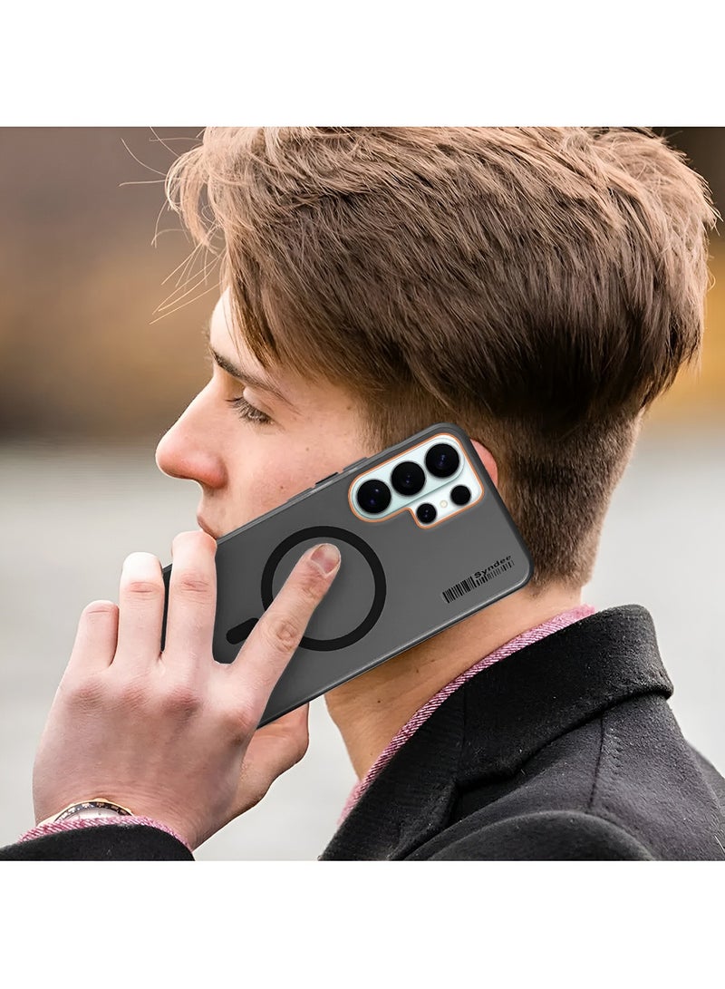 سيندي غطاء هاتف سامسونج جالاكسي S26 ألترا 5G 2026 من سلسلة سيندي، هجين نصف شفاف مع ماجسيف وشحن مغناطيسي، حواف مرتفعة للكاميرا، تصميم أنيق، باللون الأسود (MCMPMN) - Image 5